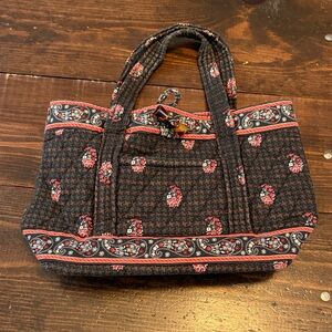 Vera Bradley Houndstooth Patterned Black and brown mini tote bag